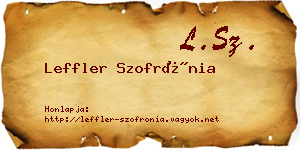 Leffler Szofrónia névjegykártya